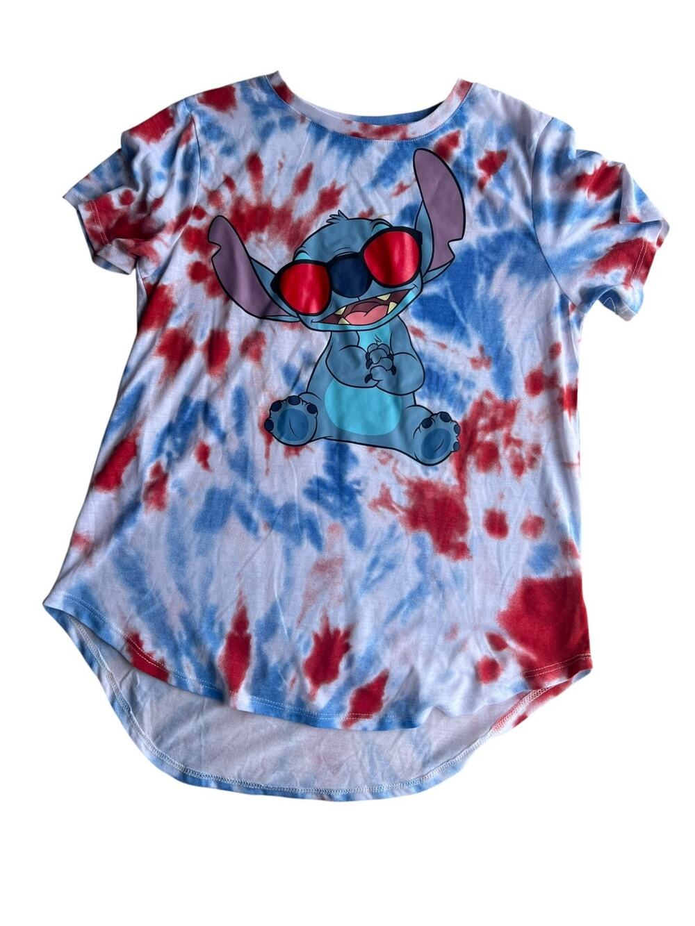 Disney Stitch Kid's Children Patriotic Tie Dye T-Shirt 3D Large (11/13) 4th July